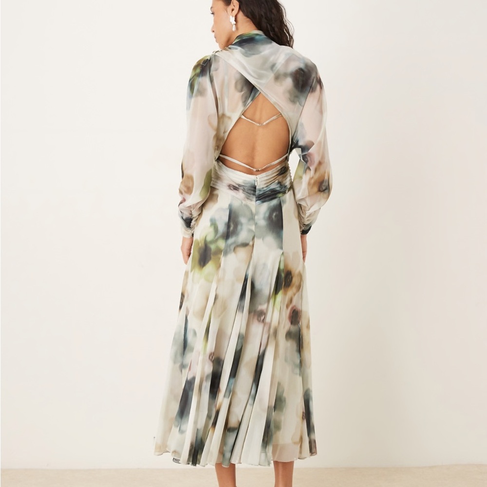 ASOS DESIGN long sleeve wrap over top dress